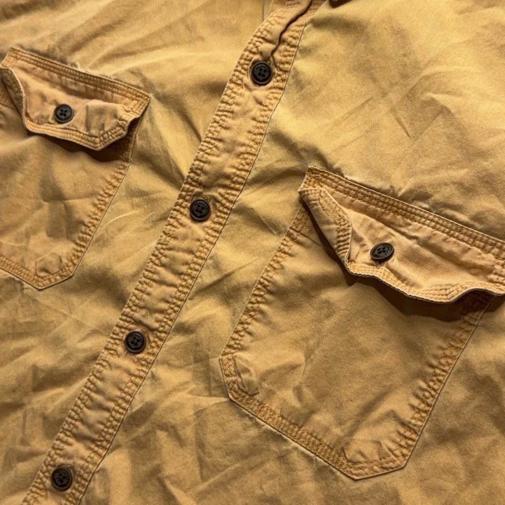 RedHead Men's XL Faded Yellow Short Sleeve Button Down Shirt Outdoors Utility - Picture 4 of 14
